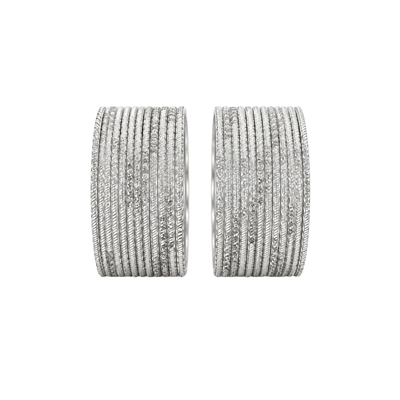 Riya Kids Bangles Set of 24 - Silver - Size 2.2-Global Food Hub