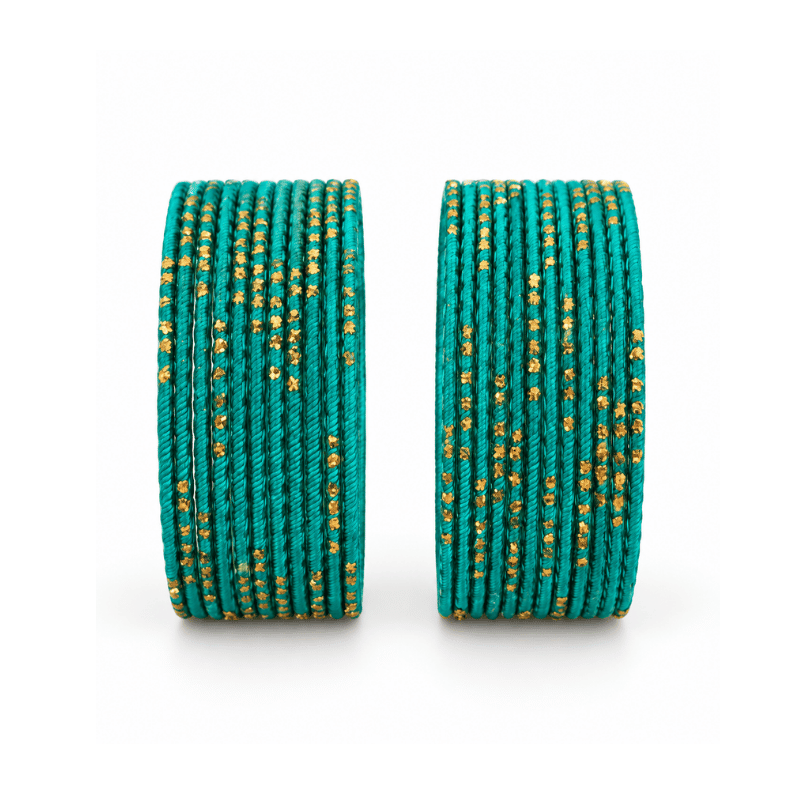 Riya Kids Bangles Set of 24 - Teal Green- Size 1.14-Global Food Hub