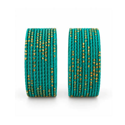 Riya Kids Bangles Set of 24 - Teal Green- Size 1.14-Global Food Hub