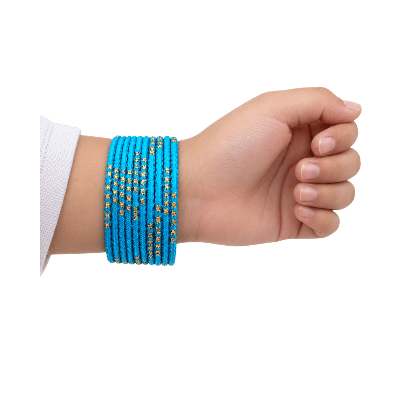 Riya Kids Bangles Set of 24 - Torqouise Blue - Size 1.14-Global Food Hub