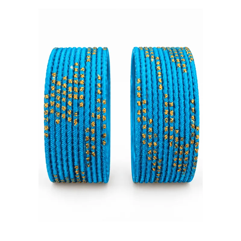 Riya Kids Bangles Set of 24 - Turquoise Blue - Size 2-Global Food Hub