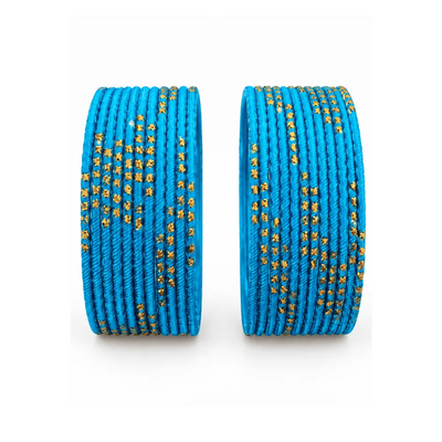 Riya Kids Bangles Set of 24 - Turquoise Blue - Size 2-Global Food Hub