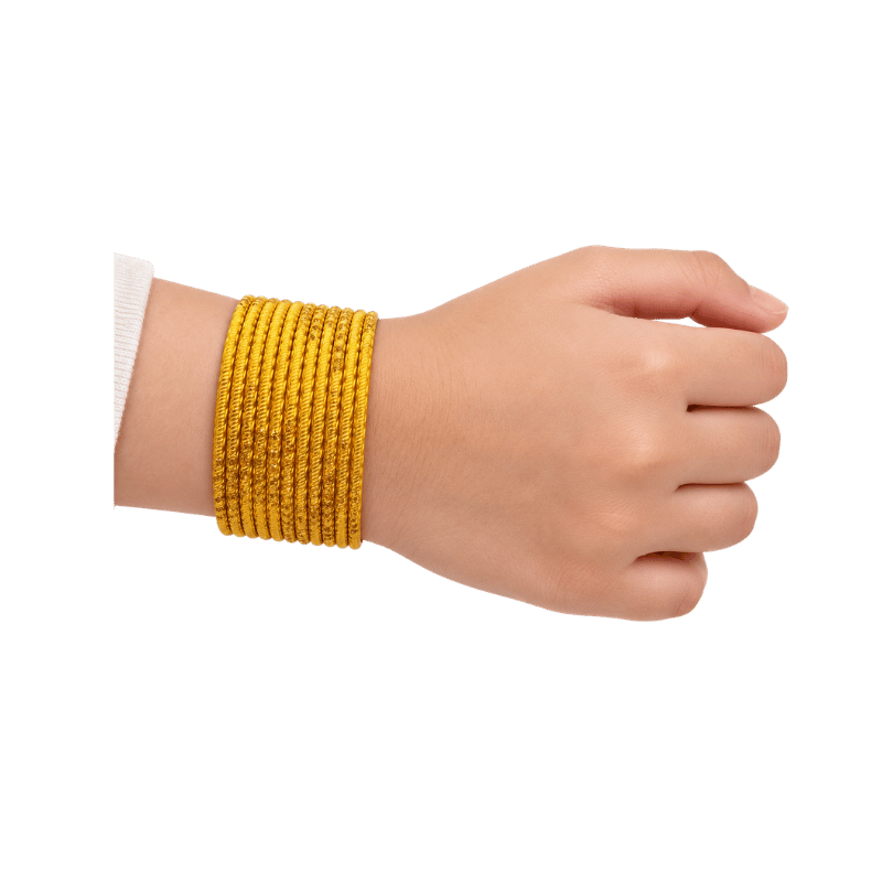 Riya Kids Bangles Set of 24 - Yellow - Size 1.14-Global Food Hub