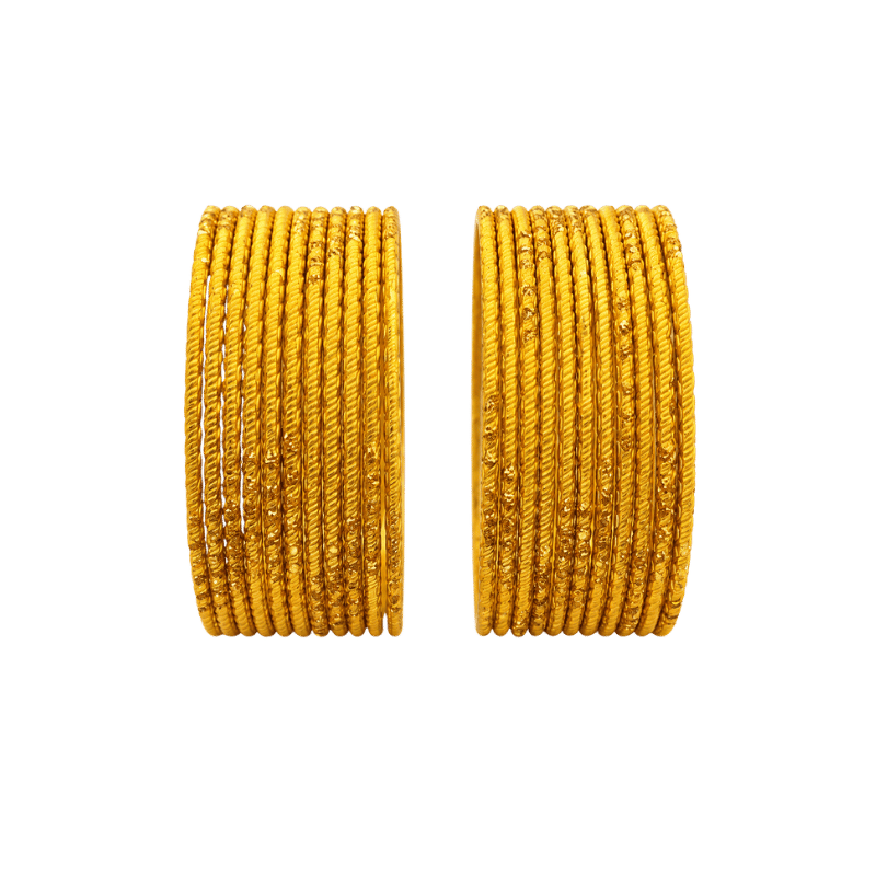 Riya Kids Bangles Set of 24 - Yellow - Size 1.14-Global Food Hub