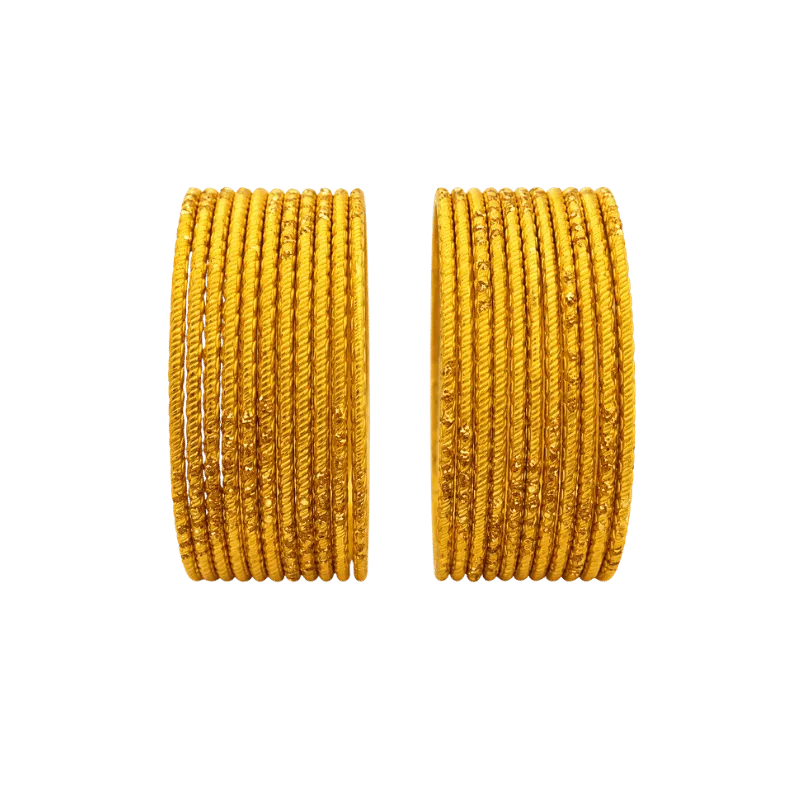 Riya Kids Bangles Set of 24 - Yellow - Size 1.14-Global Food Hub