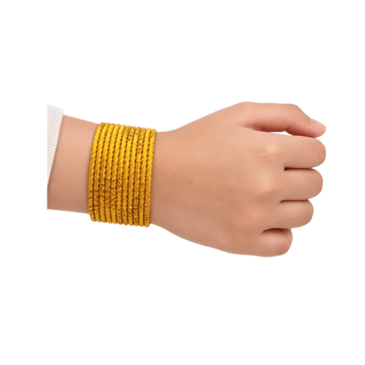 Riya Kids Bangles Set of 24 - Yellow - Size 2-Global Food Hub