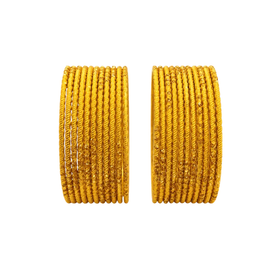 Riya Kids Bangles Set of 24 - Yellow - Size 2.2-Global Food Hub