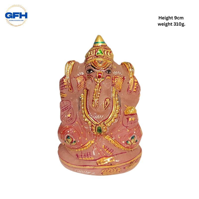 Rose Quartz Ganesha With Certificate-Global Food Hub