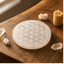 Round Selenite Crystal Plate with Flower of Life Engraving-Global Food Hub