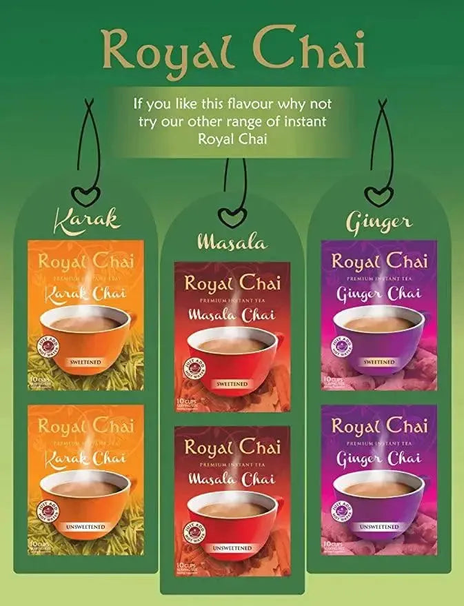 Royal Chai Elaichi (Cardamom) Premium Instant Indian Tea - Unsweetend - 180g-Global Food Hub