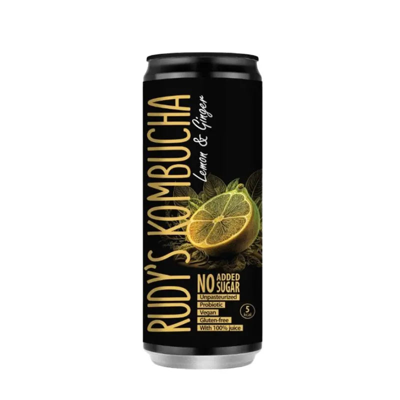 Rudy’s Kombucha Lemon & Ginger- 330ml-Global Food Hub