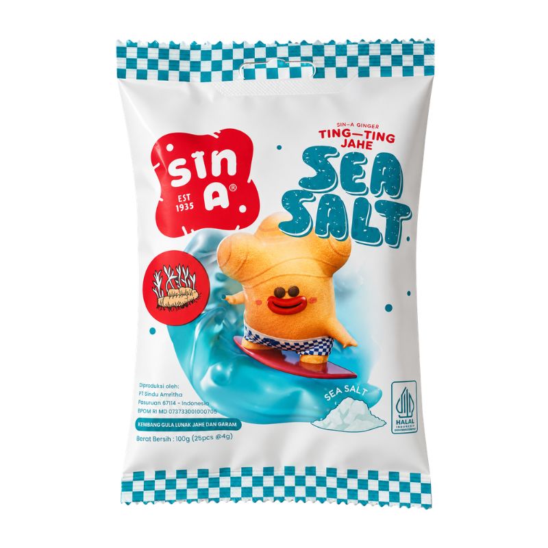SIN-A Ting Ting Ginger Candy Sea Salt - 100g-Global Food Hub