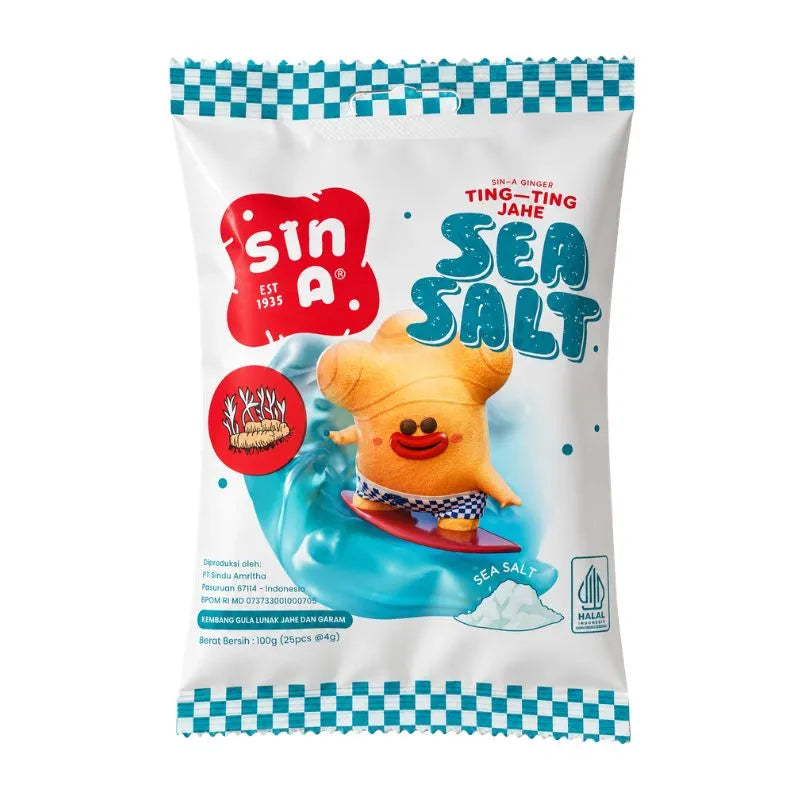 SIN-A Ting Ting Ginger Candy Sea Salt - 100g-Global Food Hub