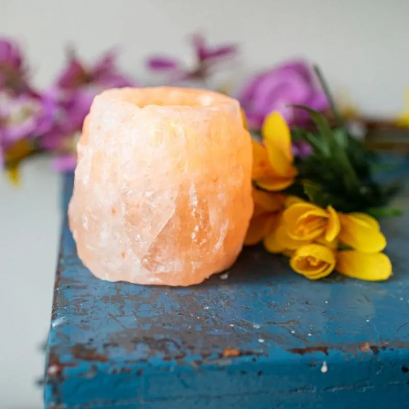 Salt Stone Tealight Holder (400-700 grams) 9 x 9 x 10 cm-Global Food Hub