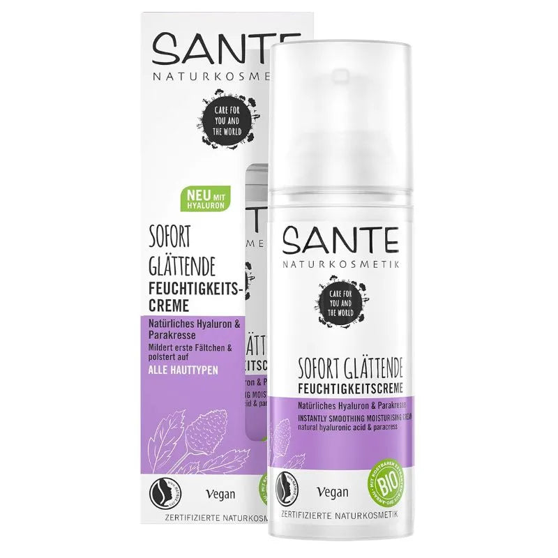 Sante Natural Cosmetics Instant Moisturizer Natural Hyaluronic Acid & Paracress - 50ml-Global Food Hub