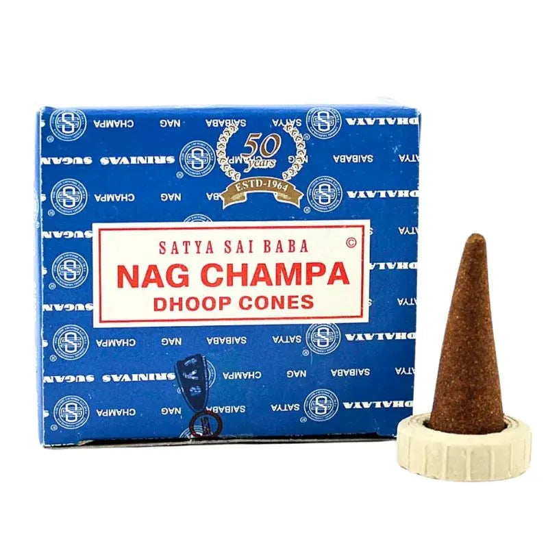 Satya Nag Champa Dhoop Cones - 12 Cones-Global Food Hub