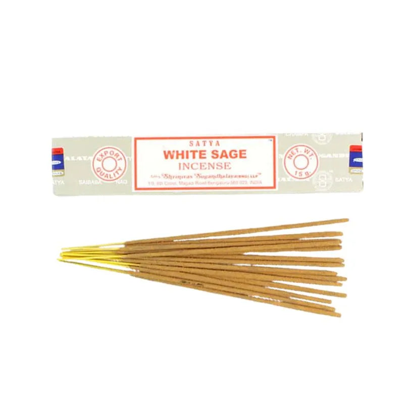 Satya White Sage Incense Sticks - 15g-Global Food Hub
