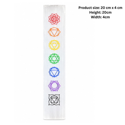 Selenite 7 Chakra Healing & Crystal Charging Stick – Rectangular-Global Food Hub
