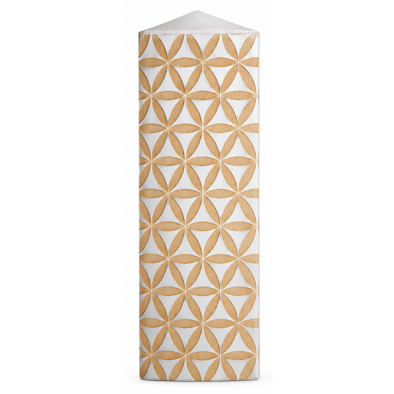Selenite Engraved Flower Of Life – Obelisk/Point Lamp-Global Food Hub