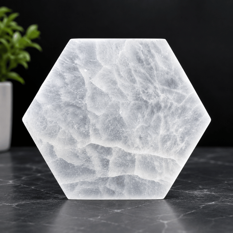 Selenite Hexagon Charging Plate-Global Food Hub