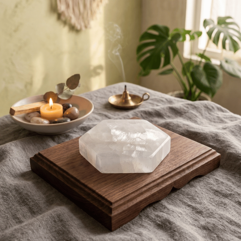 Selenite Hexagon Charging Plate-Global Food Hub