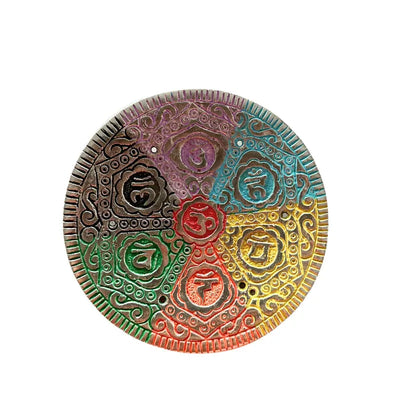 Seven Chakra Metal Multi Colour Incense Stick Holder-Global Food Hub