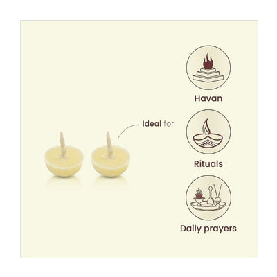 Shagun Pooja Diva Vat Round /Diya Batti - 20pcs-Global Food Hub