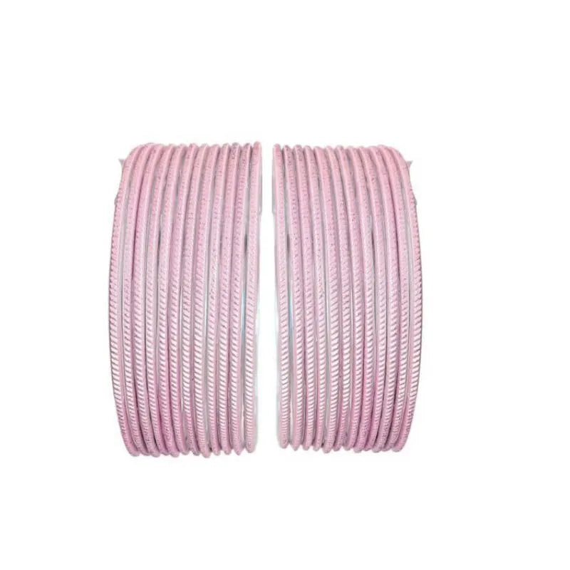 Sharmili Metal Bangles Size 2.10 - Set of 24-Pink-Global Food Hub