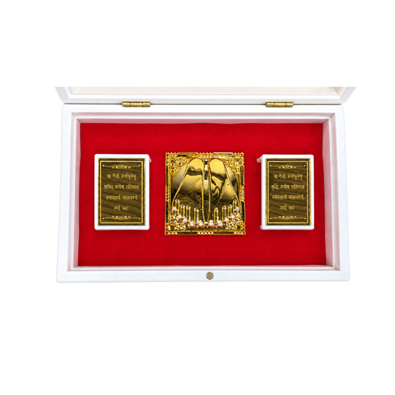 Sherawali Mata Photo Frame With Charan Paduka Gift Set - B-Global Food Hub