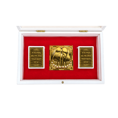 Sherawali Mata Photo Frame With Charan Paduka Gift Set - B-Global Food Hub