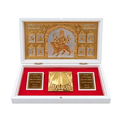Sherawali Mata Photo Frame With Charan Paduka Gift Set - B-Global Food Hub