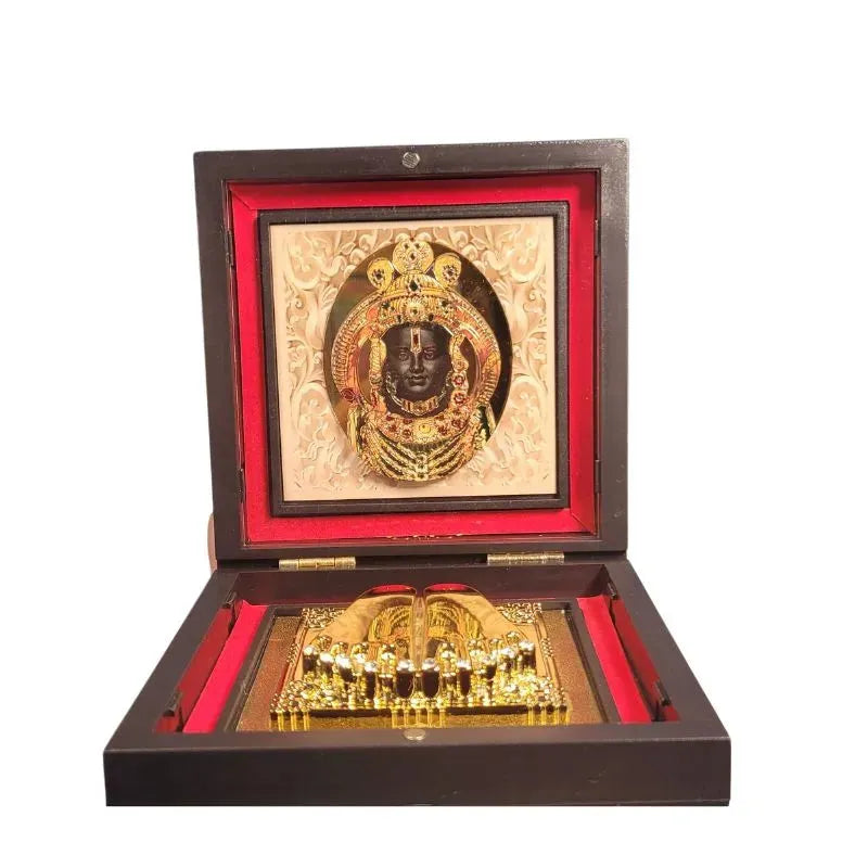 Shree Ram Ayodhya lalla Murthi Gold Plated Charan Box-Global Food Hub