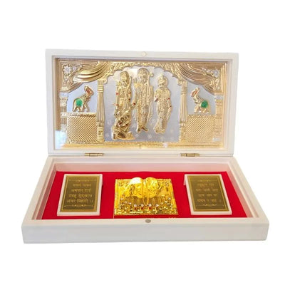 Ram Darbar Photo Frame With Charan Paduka Box Gift Set-Global Food Hub