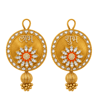 Shubh- Labh Door hanging- Orange-Global Food Hub
