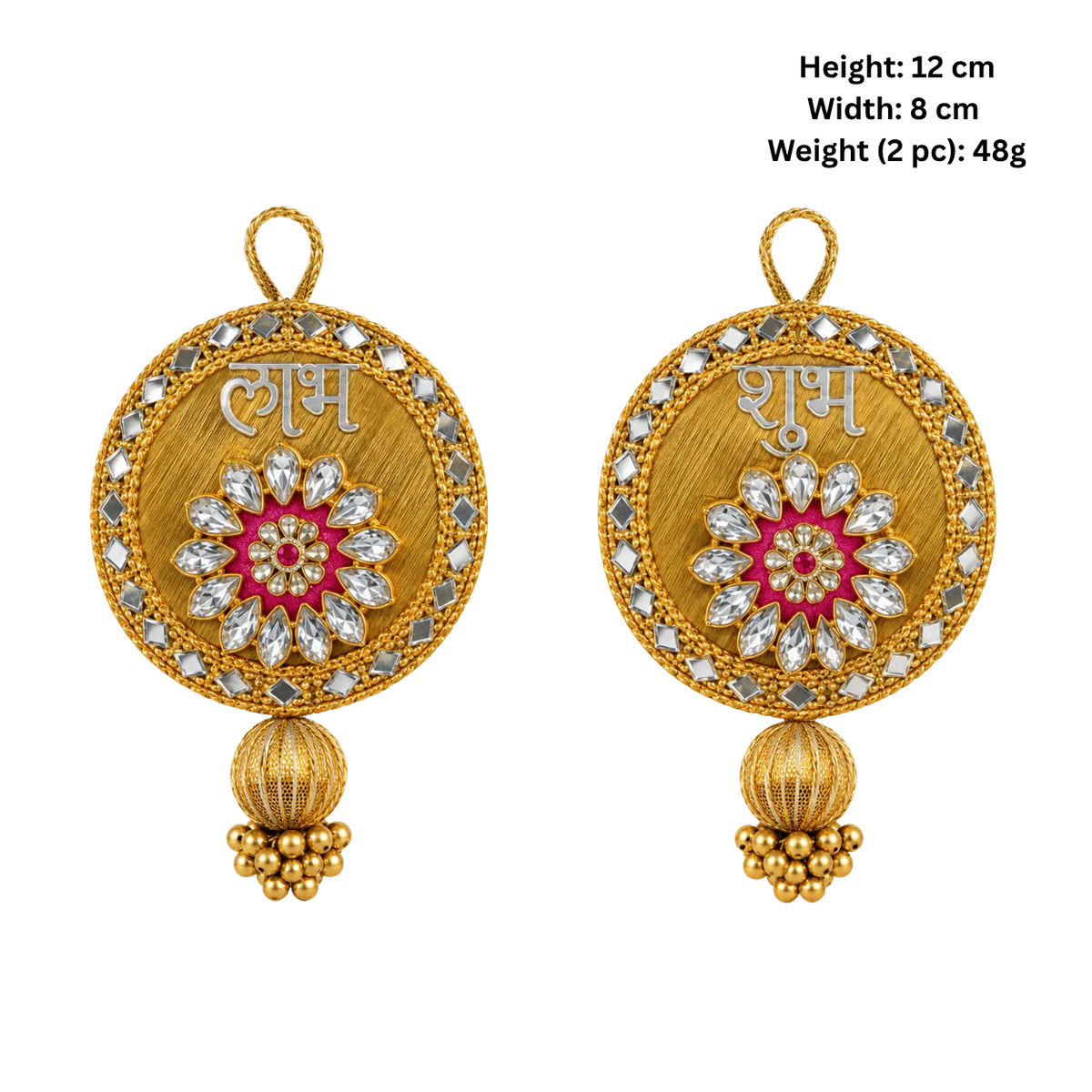 Shubh- Labh Door hanging- Pink-Global Food Hub