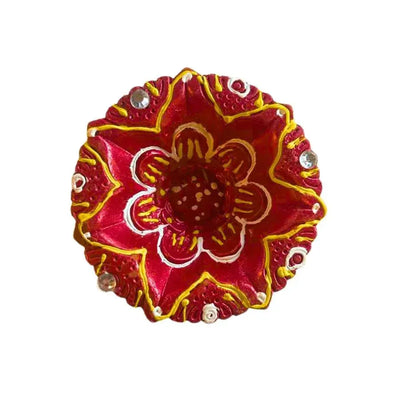 Single Colourful Diya Round Designs may vary.-Global Food Hub