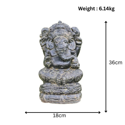 Sitting Ganesha Stone Statue-Global Food Hub