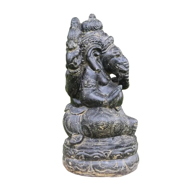 Sitting Ganesha Stone Statue-Global Food Hub