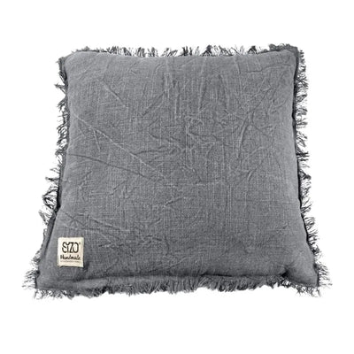 Sizo Handmade Cushion Cotton Denim Gray 45 x 45cm-Global Food Hub