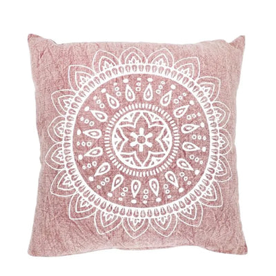 Sizo Handmade Cushion Cotton Mandala Pink 45 x 45cm-Global Food Hub