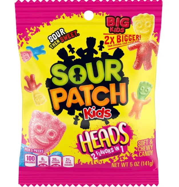 Sour Patch Kids Big Heads Peg - 141g-Global Food Hub