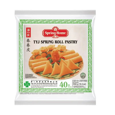 Spring Home Frozen TYJ Spring Roll Sheets 215x215 mm - 550g (40 sheets)-Global Food Hub