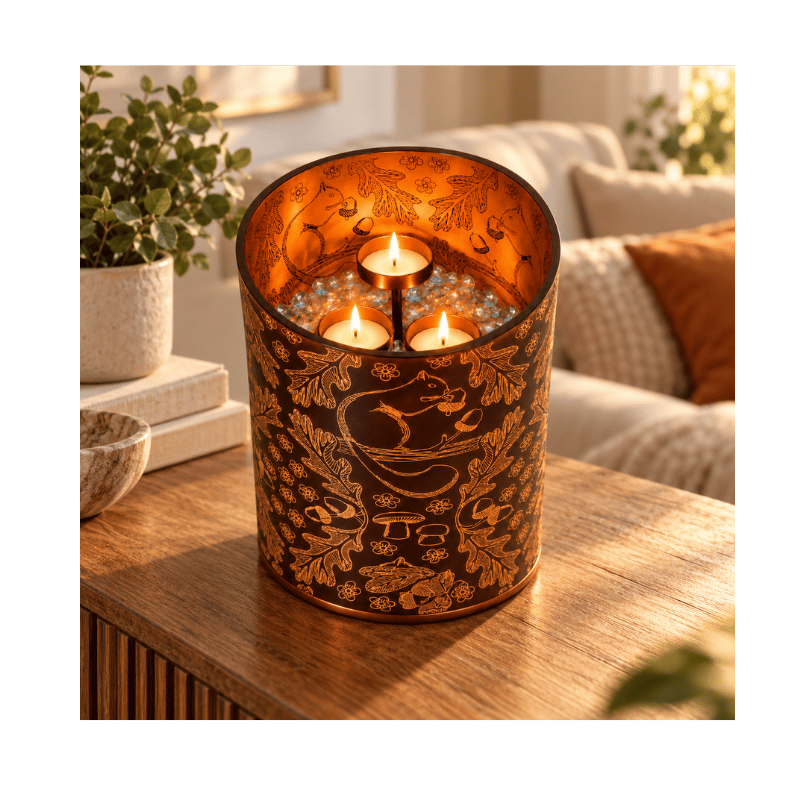 Squirrel Three Candle Holder - Decorative Centerpiece-Global Food Hub