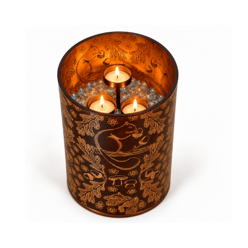 Squirrel Three Candle Holder - Decorative Centerpiece-Global Food Hub