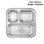 Stainless Steel Plate / Thali 21X21 cm-Global Food Hub