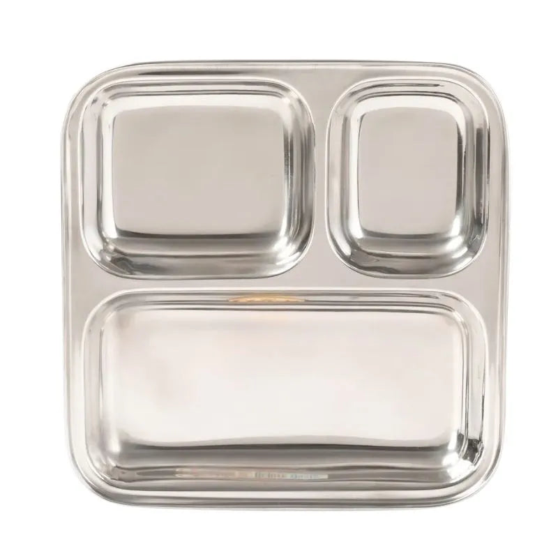 Stainless Steel Plate / Thali 25X25 cm-Global Food Hub
