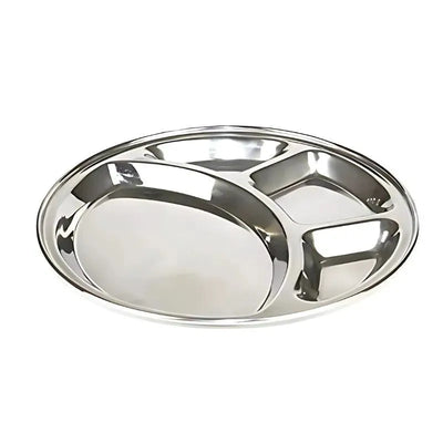 Stainless Steel Thali Round - Diameter: 29cm-Global Food Hub