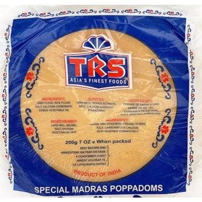 TRS Madras Plain Papad-200 grams-Global Food Hub