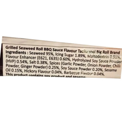 Taokaenoi Big Roll Grilled Seaweed Roll (BBQ Flavour) - 3g-Global Food Hub