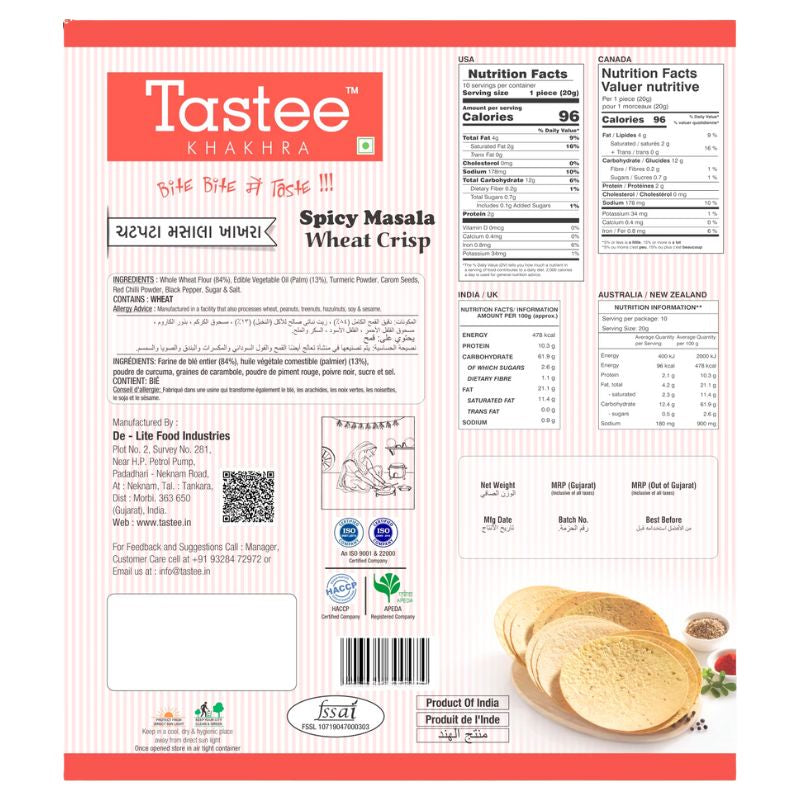 Tastee Masala Khakhra - 200g-Global Food Hub